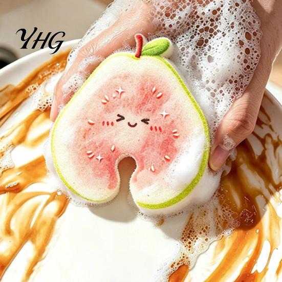 Heavy Duty Dishwashing Sponges Fruit Shaped Dish Sponge, Non-scratch Kitchen Cleaning Scrubber, Easy Rinse Rich Foam Extraction Versatile Surface Care