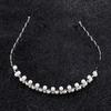 Rhinestone Wedding Jewelry for Women Headwear Black Silver Metal Pearl Crystal Wave Hairband