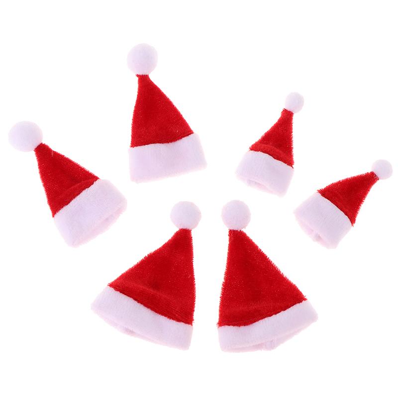 2Pcs Dollhouse Miniature Christmas Santa Claus Hat Doll Accessories Red Hat Xmas Home Decor Xmas Hat for Children Xmas Gift