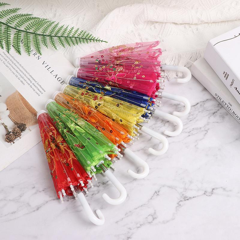 Lace Sequin Embroidery Lace Umbrella Children Dance Craft Mini Umbrella Performance Props