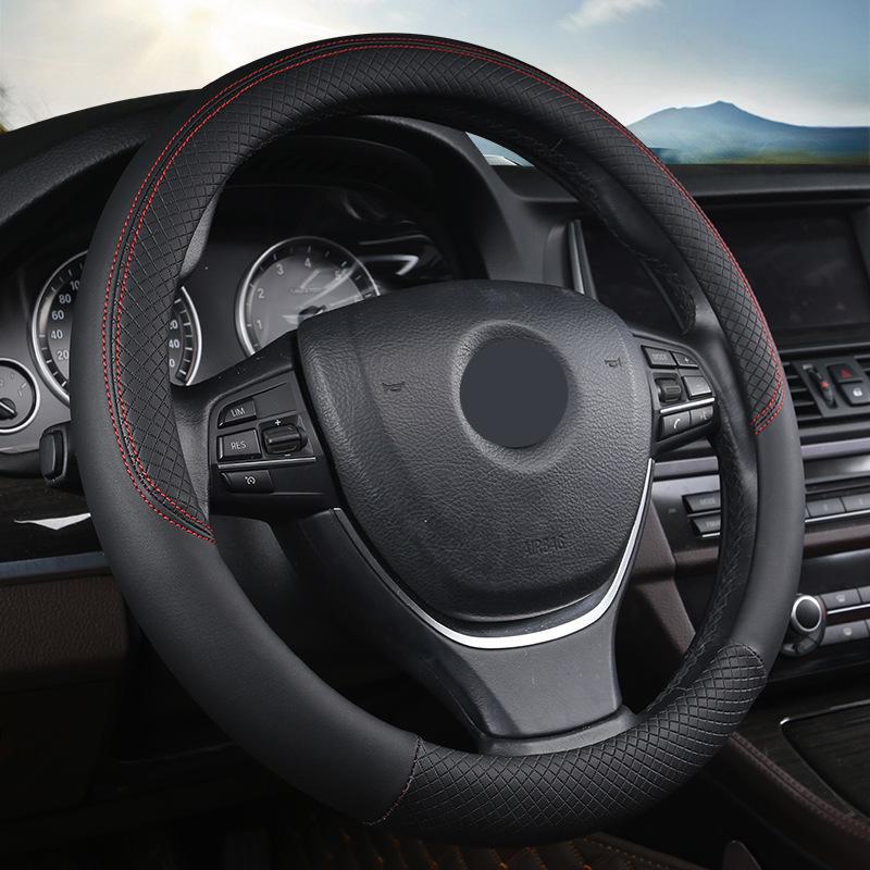 Чехол на руль автомобиля в форме буквы D из тисненой кожи Four Seasons, летний, нескользящий и дышащий, для мужчин и женщин
