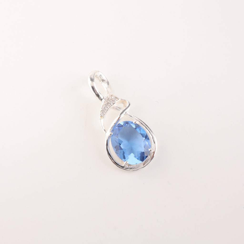 Tanzanite Gemstone 925 Sterling Silver Jewelry Zircon Pendant For Birthday Gift CZP-13-14