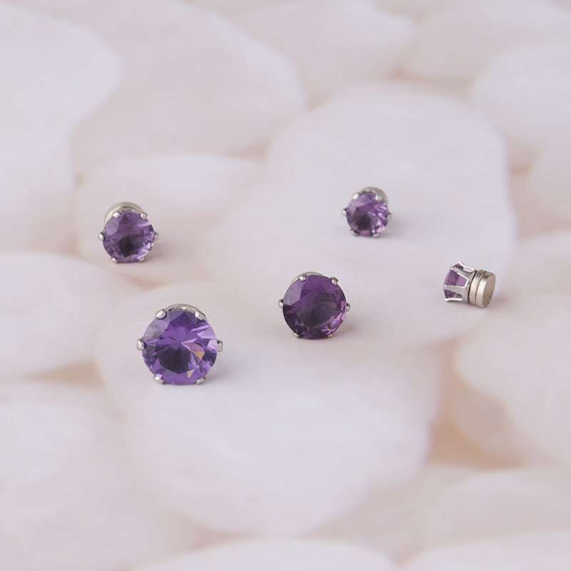 Popular No Earhole Cochlear Magnetic Earclip Iron Suction Stainless Steel Six Claw Zircon Earnail Fashion Earrings