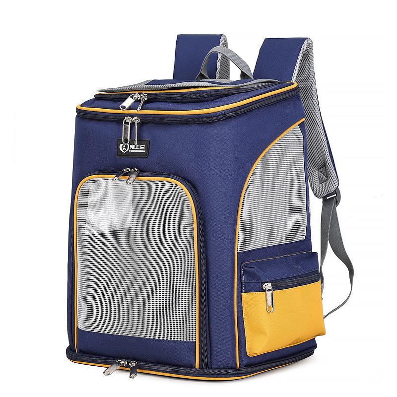 Дышащий рюкзак для домашних животных с двумя плечами - большая вместительная сумка из ткани Оксфорд для кошек и собак