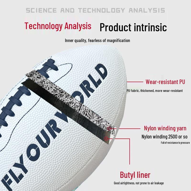 American-Style Luminous Glowing PU Football, Machine Sewn, Non-Slip, Sizes 6 & 9, Training Football.