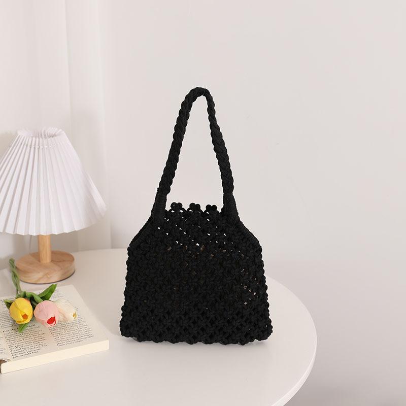 Городской Минималистичный Стиль Плетеная Сумка Оптом Хлопковая Веревка Женская Сумка Среднего Размера Доступна в Разных Цветах Персонажи)