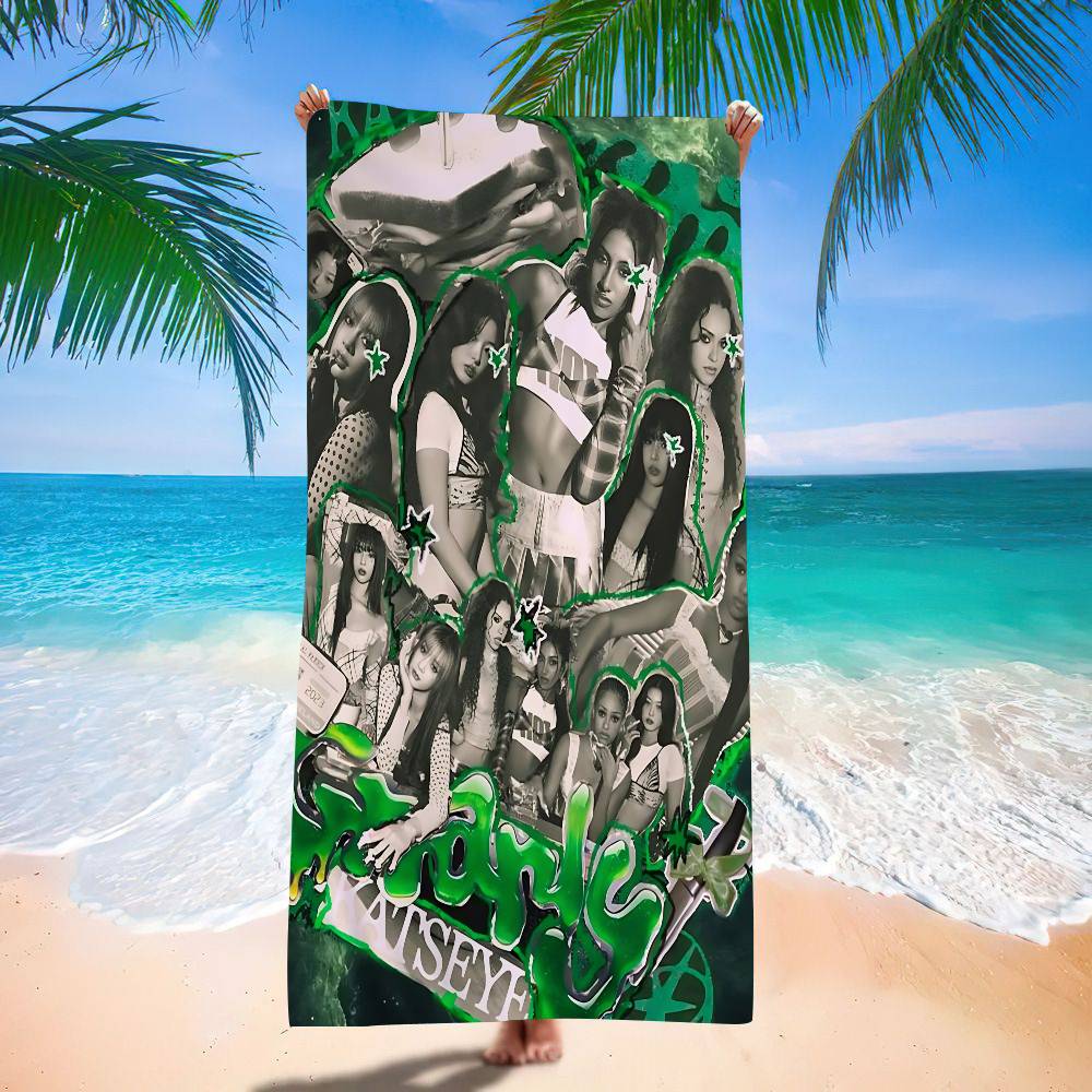 Group K-Katseye K-Pop Microfiber Blanket Quick Drying Beach Towels Oversized Printing Super Absorbent Pool Towel Blanket