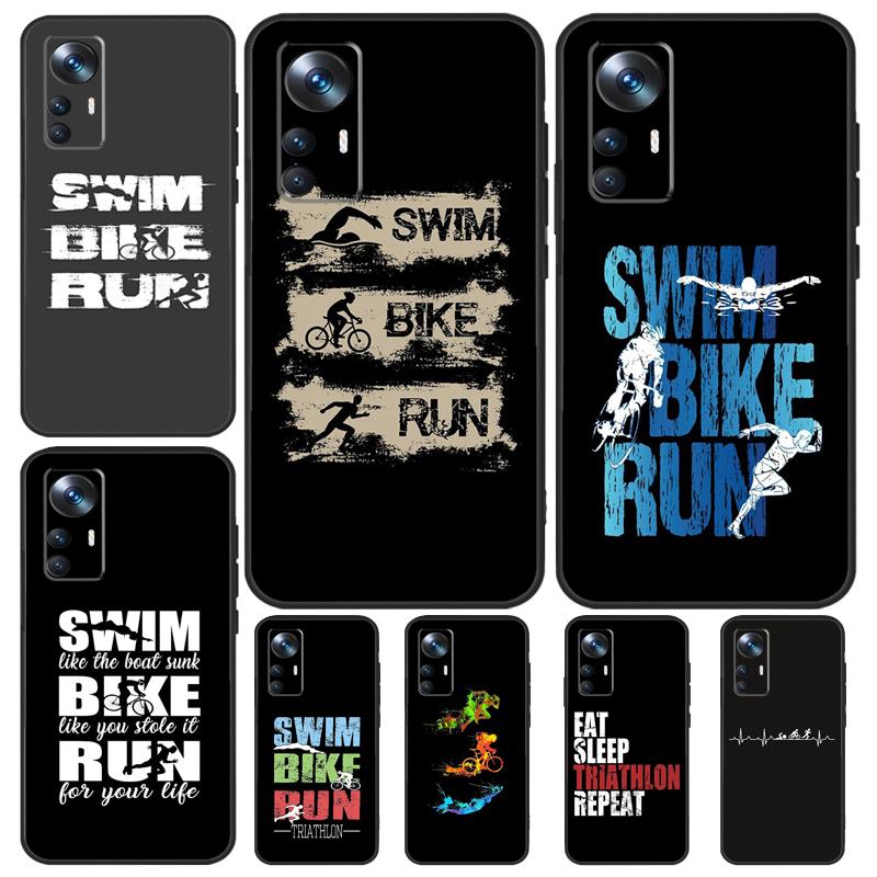 Triathlon Tri Life Swim Bike Run For POCO F5 X3 X5 Pro F3 F4 M5s X4 GT Case For Xiaomi 13 14 Pro 11T 12T 13T Pro 12 Lite 12X