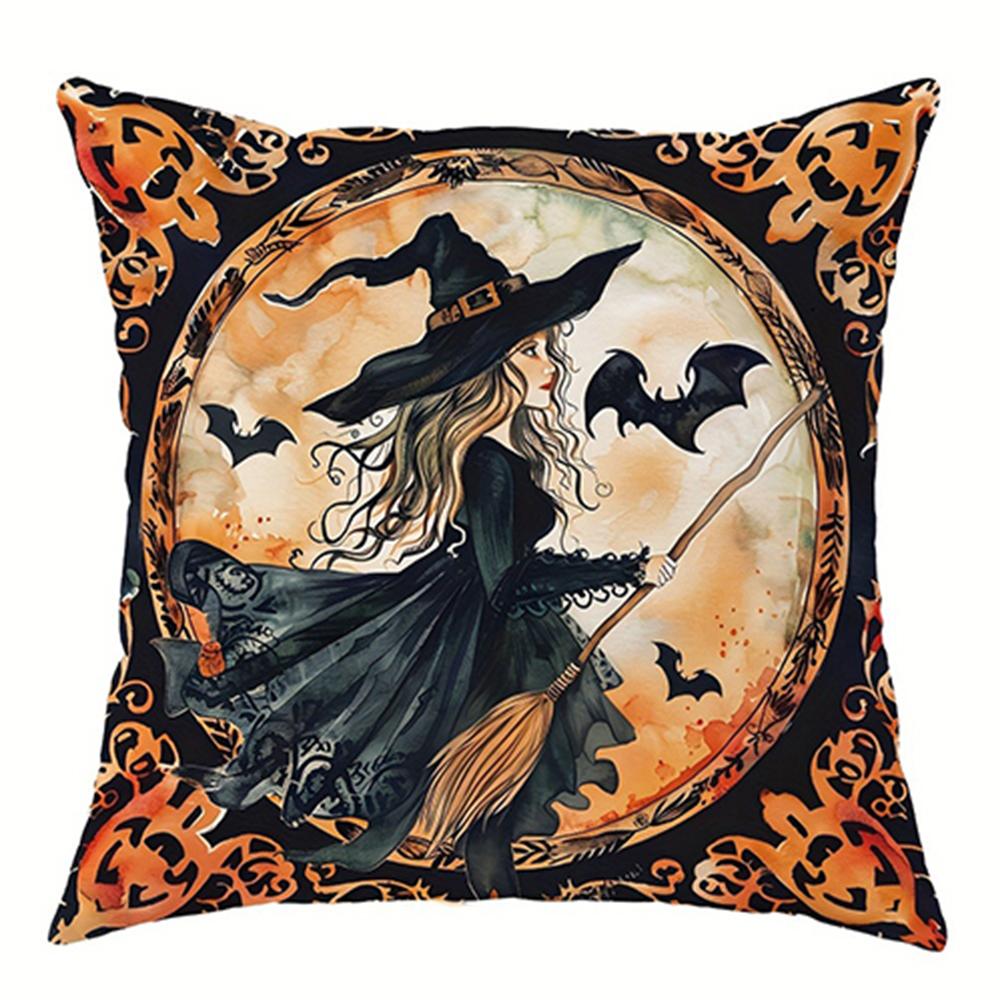 Декоративная наволочка на Хэллоуин, рисунок замка кошки и тыквы ведьмы, подходит для домашней комнаты, гостиной, дивана, наволочки