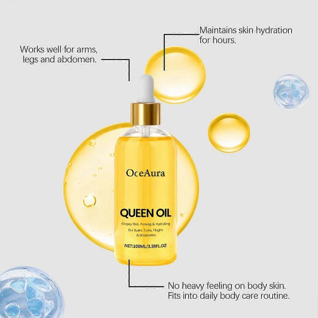 Queen Oil - Face & Body Oil for Crepey Skin, Anti-Aging & Nourishing Dry Oil, for Women, 100ML