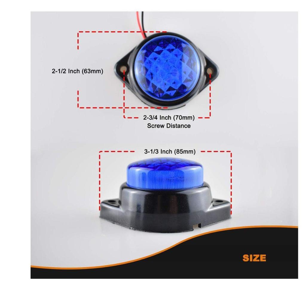 8 шт. 24 В светодиодные синие габаритные огни для прицепов – Водонепроницаемые круглые габаритные огни для полуприцепов, Freightliner, грузовых и универсальных прицепов