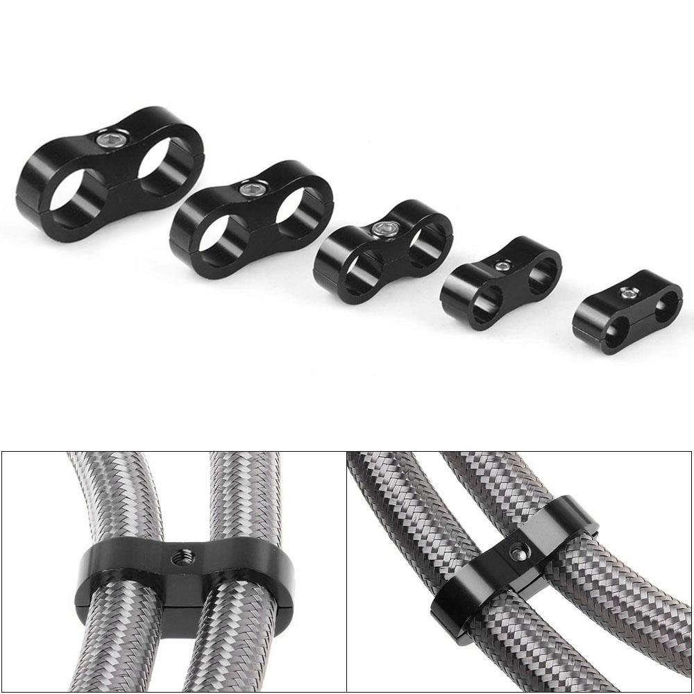 Anodized Line Separator Braided Rubber Hose Line Clamp Hose Line Clamp Double Hole Line Clamp
