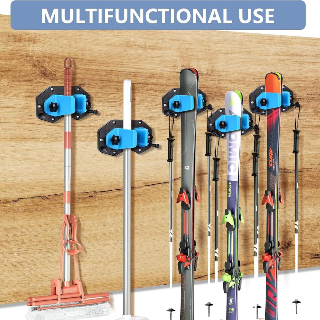 Wall Mount Snowboard Storage Rack Tool Organizers Ski & Snowboard Wall Rack for Garage Wall Snowboard Display Stand