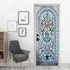 3D Geometric Door Sticker Self-adhseive Vinyl Full Door Wrap Cover Stickers Modern Abstract Geometry Wall Art Mural Decorations