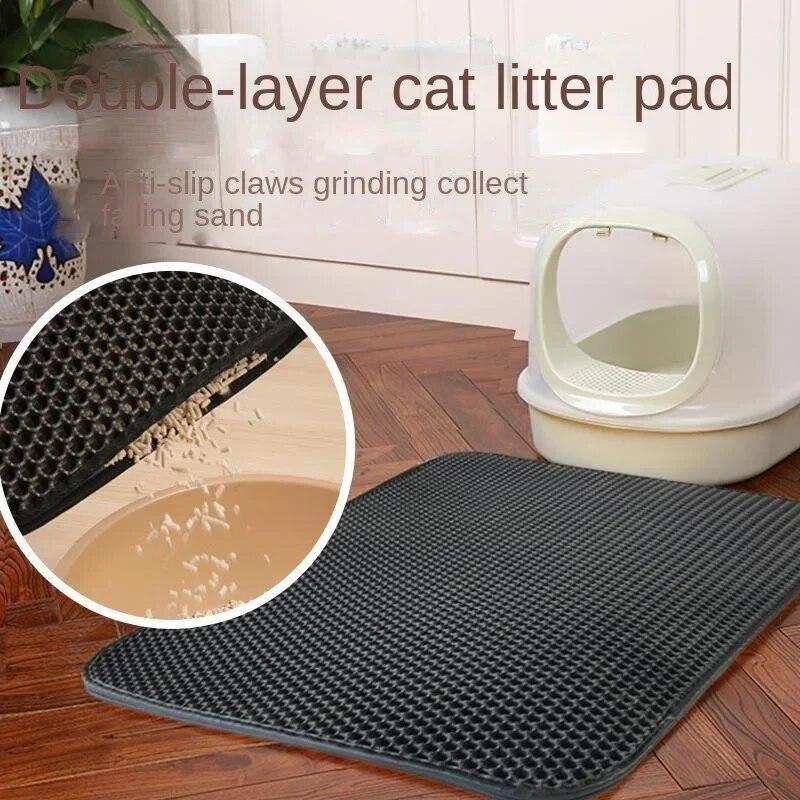 2025 Cat Litter Mat Double Layer Waterproof Urine Proof Trapping Mat Easy To Clean Non-Slip Toilet Pad Cat Scratch Pad Large Foot Pad