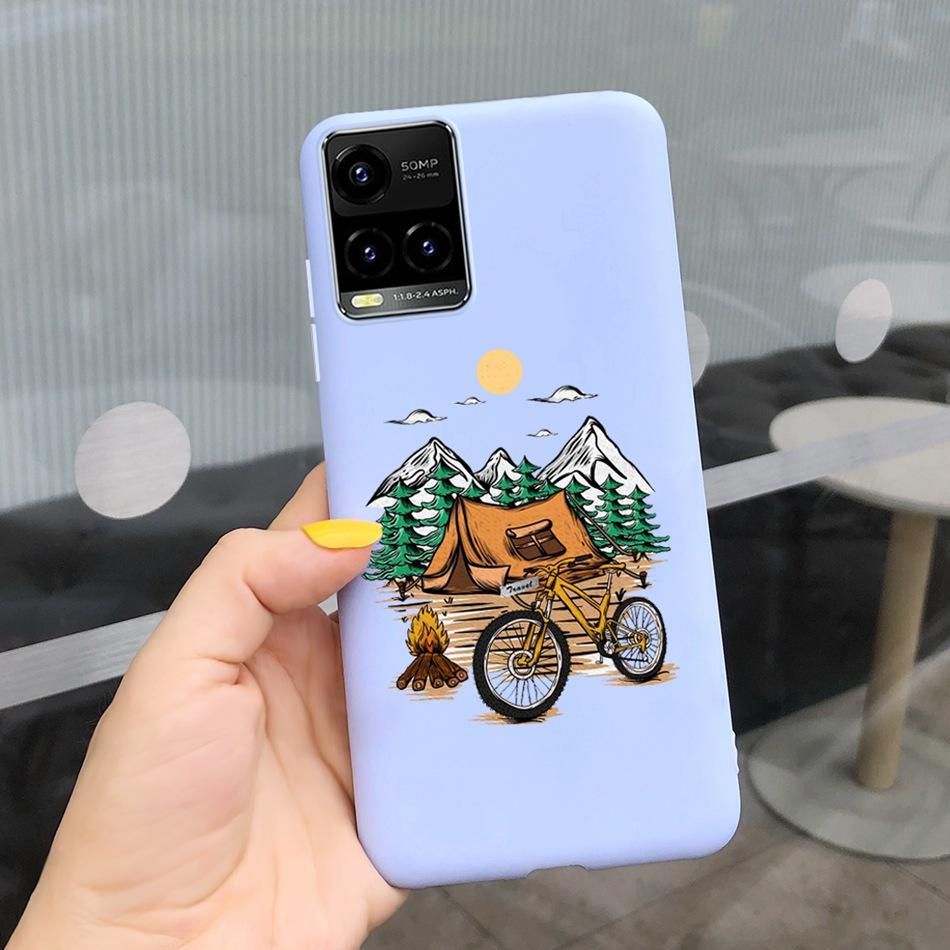 Мультяшный чехол для телефона Vivo Y21 2021 Y21S Y 21 V2110 V2111 Конфетный силиконовый чехол Задняя крышка для Vivo Y33S Y 33S V2109 Чехол Funda