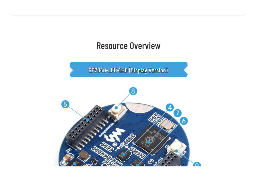 MicroSnow RP2040 Dev Board with 1.28" Round LCD & Sensors for MicroPython