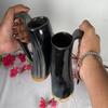 Set of 2 Viking Drinking Horn Mug Authentic Medieval Inspired Vessel with Food Safe Coating for Ale Beer, Mead, Wine Mug