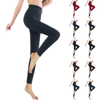 Женские зимние леггинсы Plus Velvet Thicken, теплые брюки, однотонные брюки для йоги с высокой талией, спортивные брюки