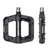 GORIX Bicycle Pedals (GX-H55) Wide, Non-Slip Flat Pedals for Road Bikes, Cross Bikes, and MTBs, Black (Tsuyomushi Pedals)