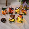 Christmas Glowing House Ornament Romantic Warm Lighting Resin Craft Desktop LED Snow Covered House Decoration Figurine Statue Festival Gift