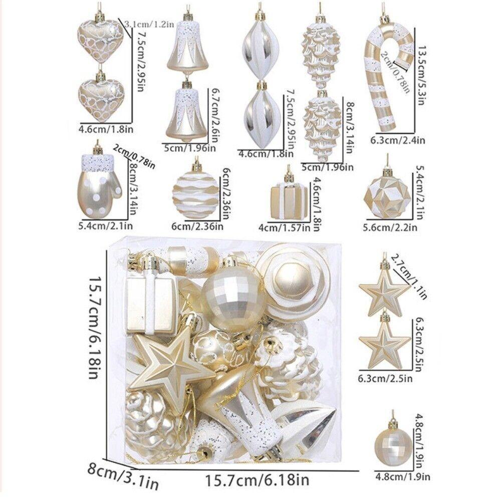 16Pcs Plastic Christmas Tree Decorations Cartoon Christmas Tree Pendant NEW Xmas Hanging Ball Set