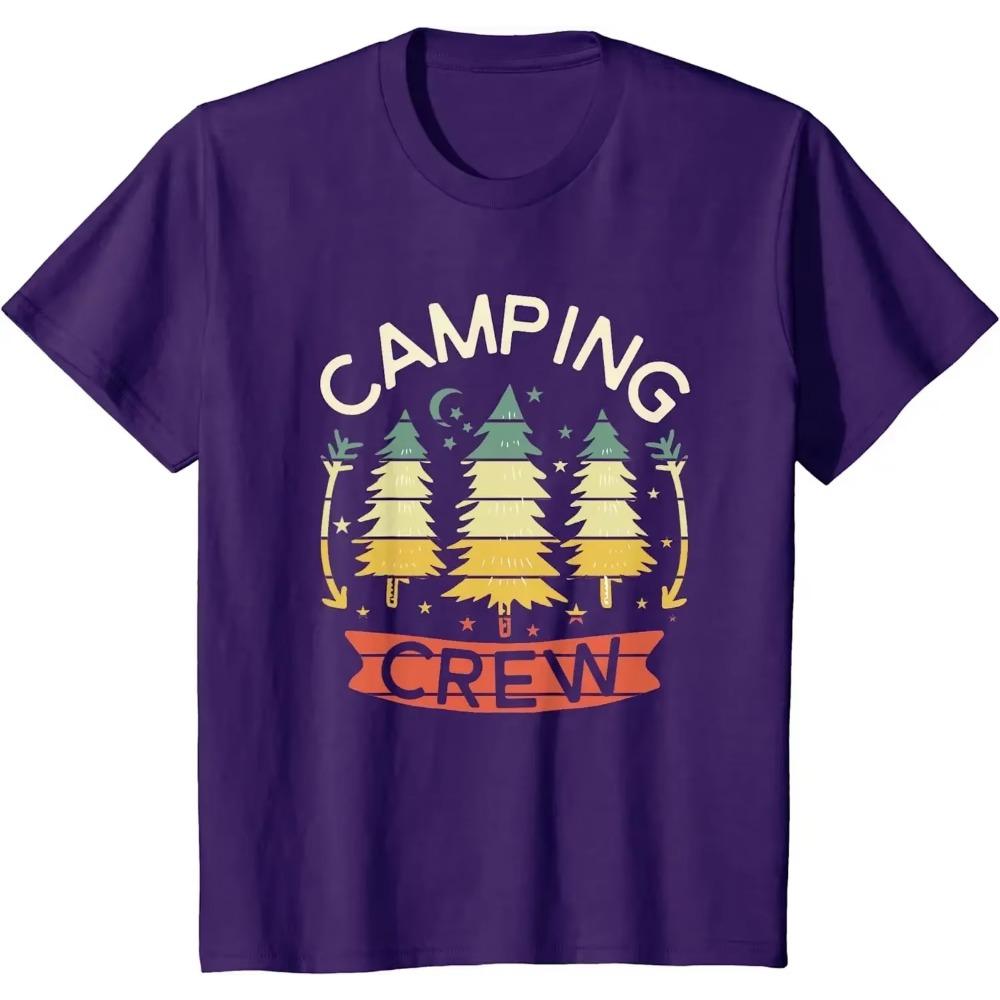 Рубашка для кемпинга с круглым вырезом Семейные рубашки для кемпинга Подходящие футболки Повседневные хлопковые повседневные футболки Four Seasons Футболки с графикой