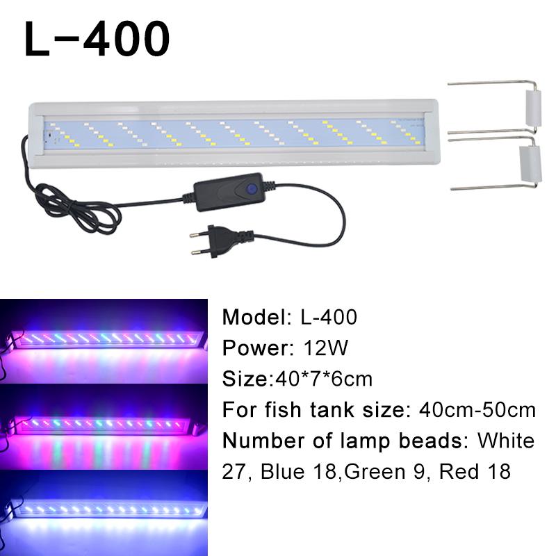Super Bright Lamp LED Aquarium Light for Aquatic Plant Grow Fish Tank Extensible Clip RGB Waterproof Lamp 220-240V 20~70CM