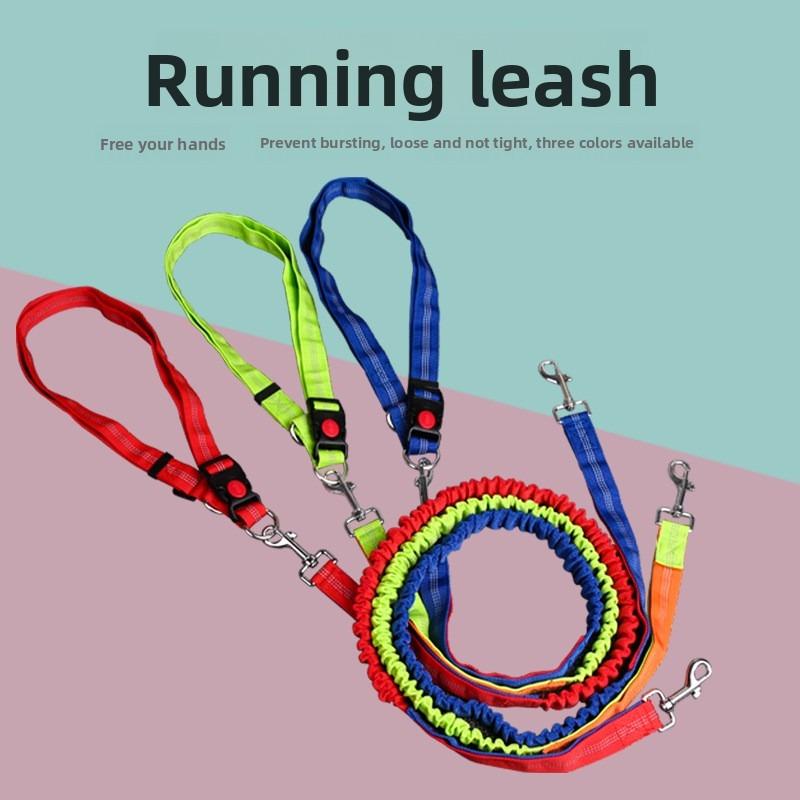 Pet Supplies Explosion-proof Stretchable Nylon Belt, Dog Walking and Running Leash, Multi-functional Dog Collar