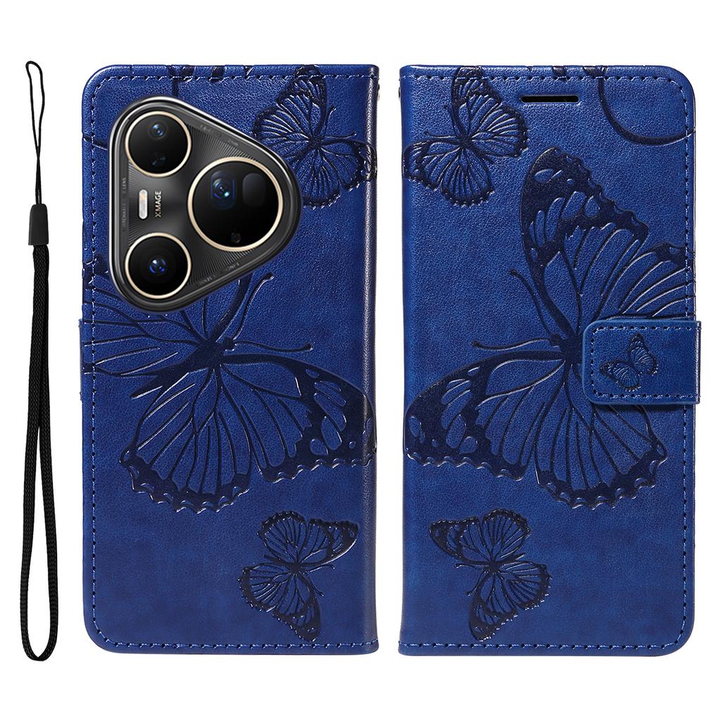 For Huawei Pura 80 Ultra Wallet Case Floral Butterfly Imprint Leather Phone Cover Stand
