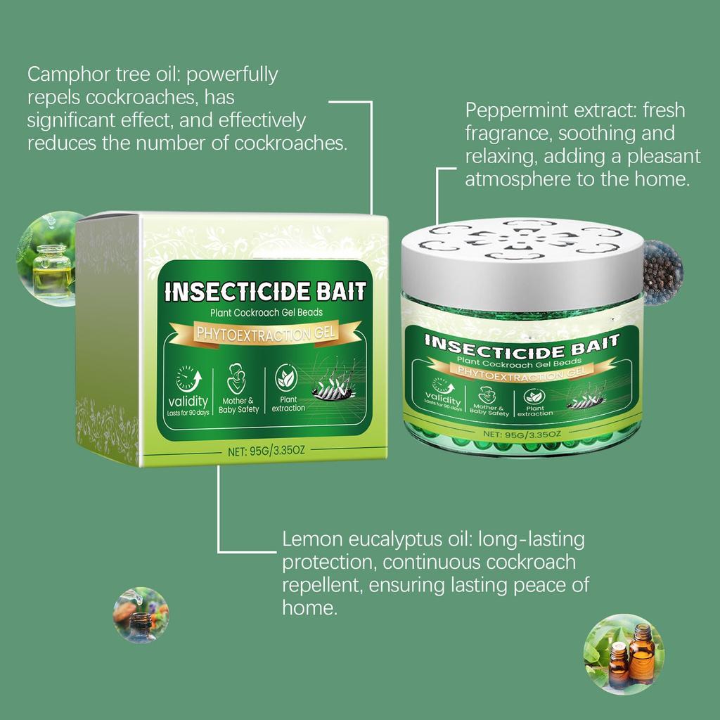 Cockroach Gel Bait, the Perfect Cockroach Control Solution for All Spaces, Long-lasting and Easy To Use, Natural Plant-based Ingredients