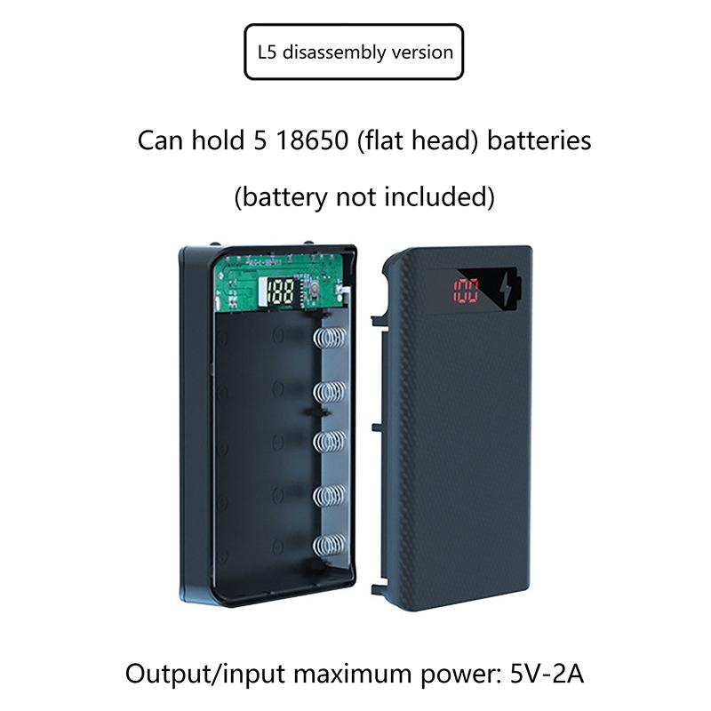 Зарядное устройство для мобильного телефона Съемный корпус для самостоятельной сборки 5*18650 Аккумулятор Кейс для Power Bank 10 Вт Двойной USB Держатель Коробка для хранения аккумуляторов
