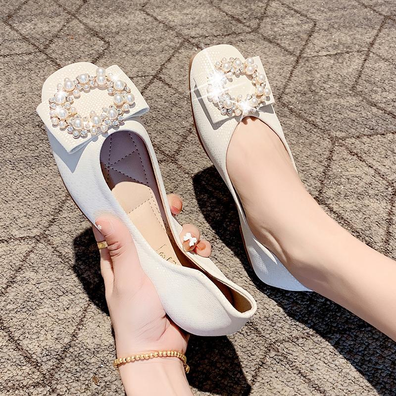 Woman Ballet Flats Women 'S Boat Shoes Female Flats Crystal Rhinestone Decoration Elegant High Quality European