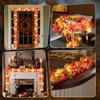 Thanksgiving Decorations for Home Large Maple Leaves 9Ft Plug in Thanksgiving Garland with Lights 50 Orange Bulbs UL Certified Connectable Fall