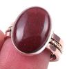 Natural Red Jasper Gemstone 925 Sterling Silver Jewelry Two Tone Ring S.8.5 Q9q53