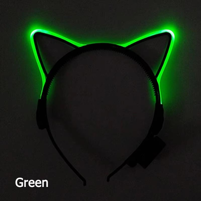 Luminous Cat Headband NightClub Concert Holiday New Year Masquerade Birthday Light Up Supplies LED Glow Cosplay Cat Ear Hairband