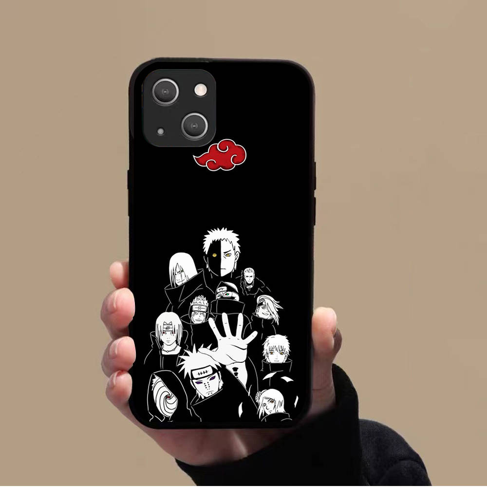 KK-2 Anime Naruto Soft Black Case for iPhone XR 14 15 11 12 13 6 7 8 X XS Pro Max Samsung S22 S23 S21 S24 FE Ultra S8 Plus