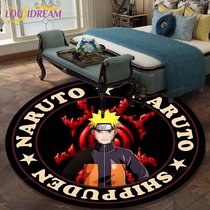 Круглый ковер с рисунком Наруто для гостиной, детский коврик, напольный коврик, коврик для ванной, ковер для спальни, коврик для детской комнаты