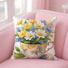 Наволочка Подушка Чашка с Цветами Мягкая Плюшевая Ткань Двусторонняя Печать Декоративная Для Дома Гостиная Подарок Наволочка