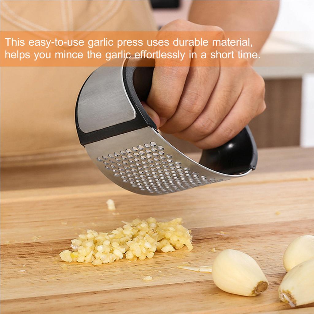 Stainless Steel Garlic Press Rocker Mincer Crusher Roller Squeezer Garlic Pressing Crushing