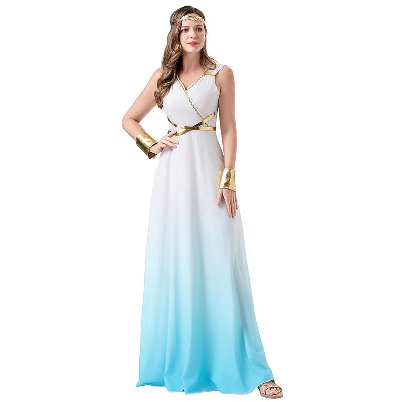 Greek Goddess Halloween Costume - Cosplay Masquerade Party Dress for Stage Performance