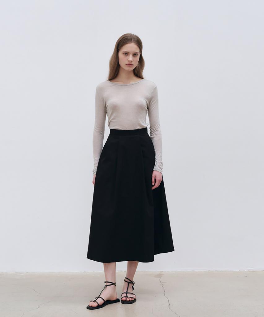 LOEIL Clear Tencel Round T-Shirt - Melange Gray