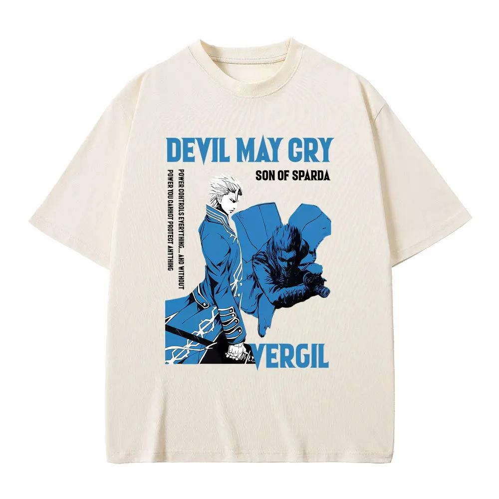 Аниме Devil May Cry Сын Спарды Вергилий Графическая Футболка Мужская Женская Мультяшная Оверсайз Футболка Мужская Повседневная Хлопок Винтажные Футболки