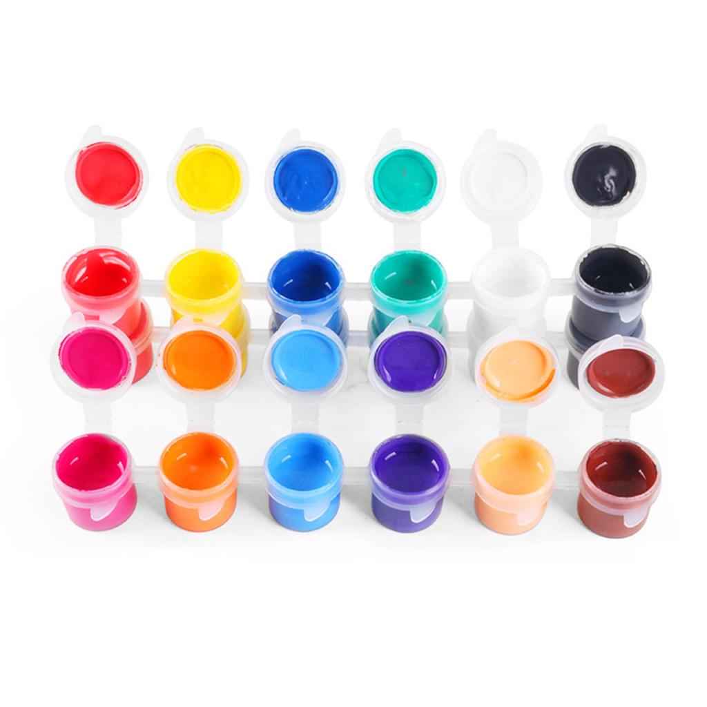 Набор акриловых красок с 12 яркими цветами и 2 кистями для художников и любителей