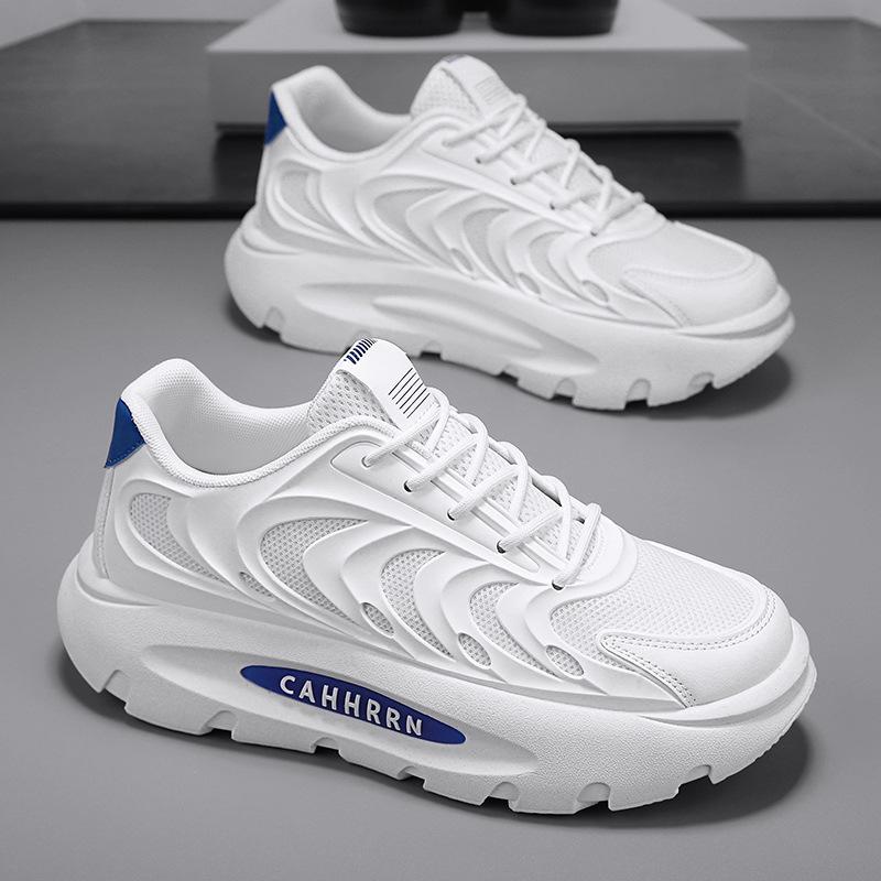 Новая модная удобная трендовая платформа сетчатые спортивные туфли дышащие весенне-летние мужские туфли повседневные кроссовки для бега
