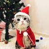 Christmas Cat Cloak Scarf Dog Pet Cosplay Costume Xmas Kitten Plush Santa Hat Funny Birthday Party Mantle Dress Up Apparel
