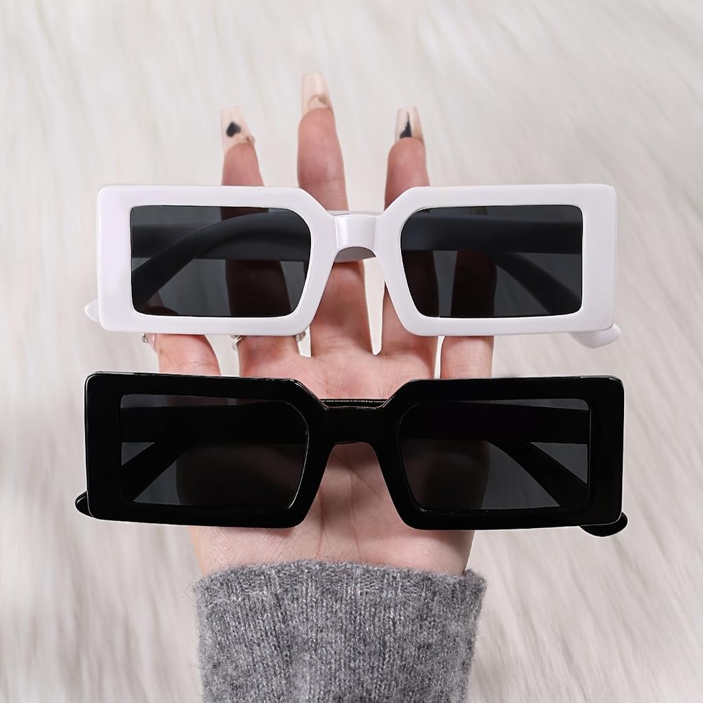 2PCS Women Fashion Classic Square Frame Sunglasses For Outdoor Daily Life Men Hiking Accessories.