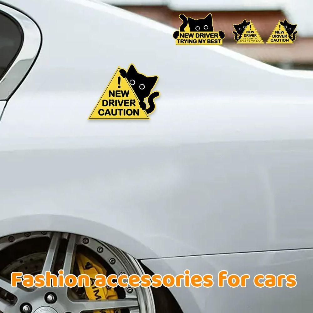 1 Set Self-Adhesive Car Sticker Reflective New Driver Sign Funny Car Decal Beginner Drivers