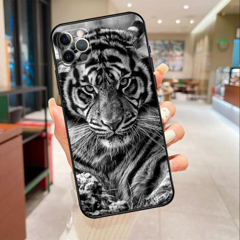 Чехол для телефона с изображением животного Льва Тигра Для iPhone 17 Air 16 14 13 11 15 Pro Max mini 15 16 Plus 16e Защитная крышка
