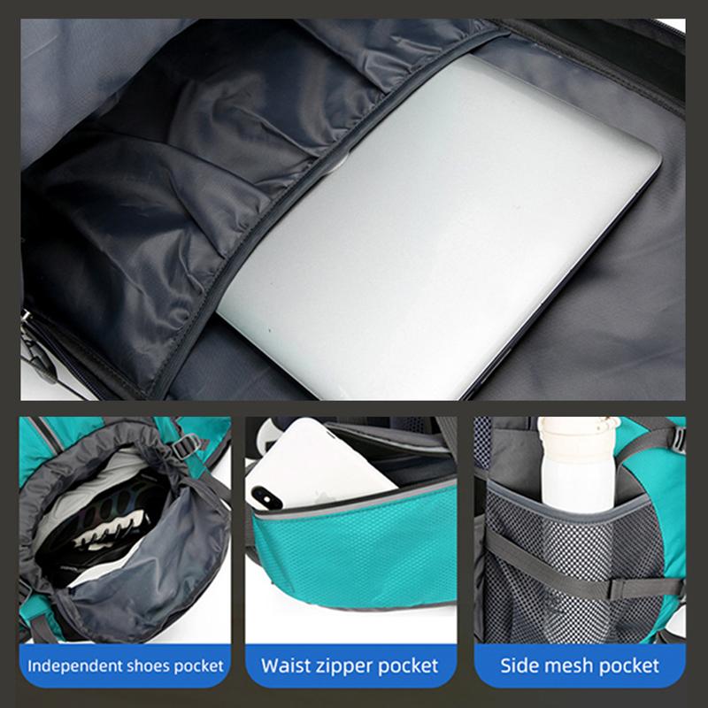 Нейлоновый рюкзак 50 л, сумка для кемпинга, спорта на открытом воздухе, пешего туризма, альпинизма, дорожной светоотражающей обуви, багажа, уличная мужская сумка